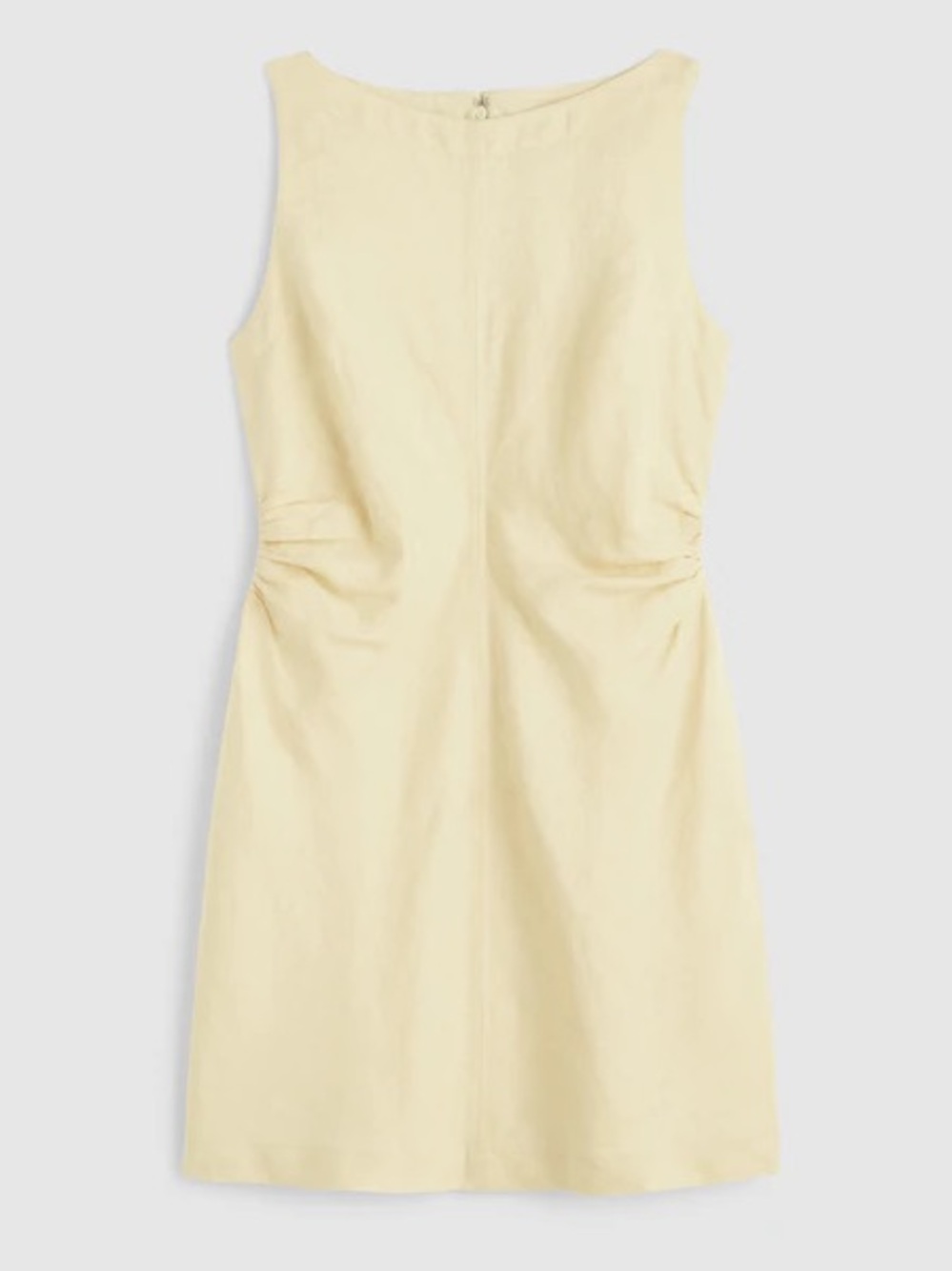 NWT MADEWELL Boatneck Shirred Mini Dress 100% Linen Candlelight 8 Butter Yellow - Picture 10 of 15
